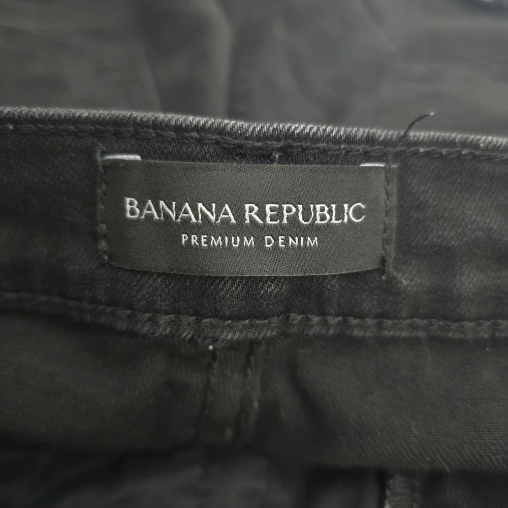 Banana Republic Jean Shorts Womens 24 Black‎ Stretch Premium Denim Cutoff 3